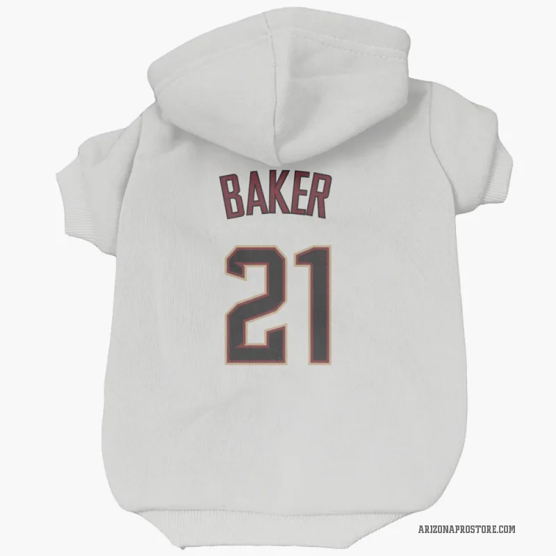 Luken Baker  White Arizona Diamondbacks  Cat & Dog Pet Hoodie
