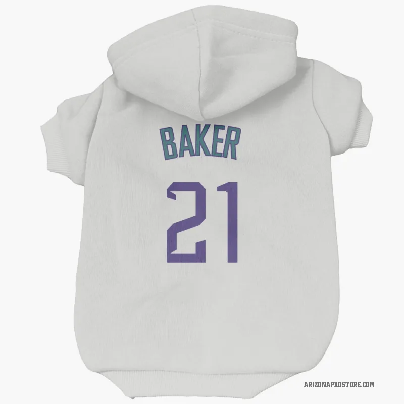 Luken Baker  White/Purple Arizona Diamondbacks  Cat & Dog Pet Hoodie
