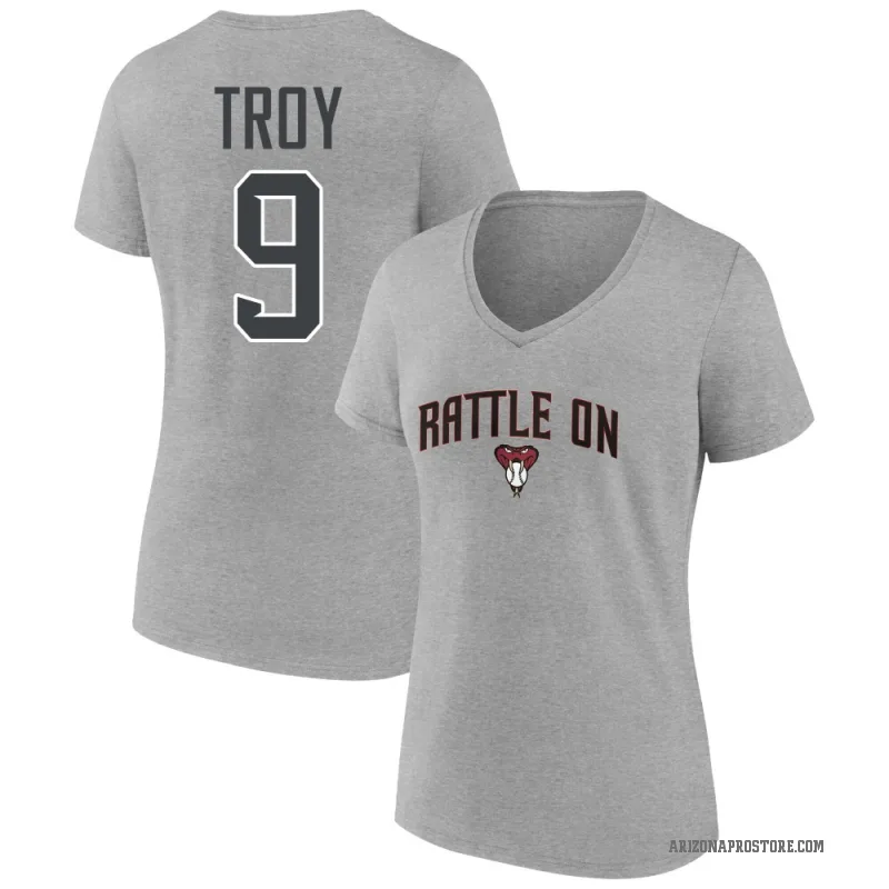 Tommy Troy Women's Gray Arizona Diamondbacks Heather Local Font T-Shirt