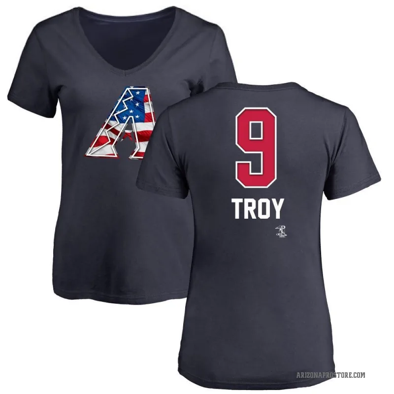 Tommy Troy Women's Navy Arizona Diamondbacks Name and Number Banner Wave V-Neck T-Shirt -